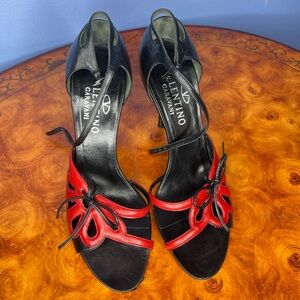 Valentino Elegant Black and Red Heels